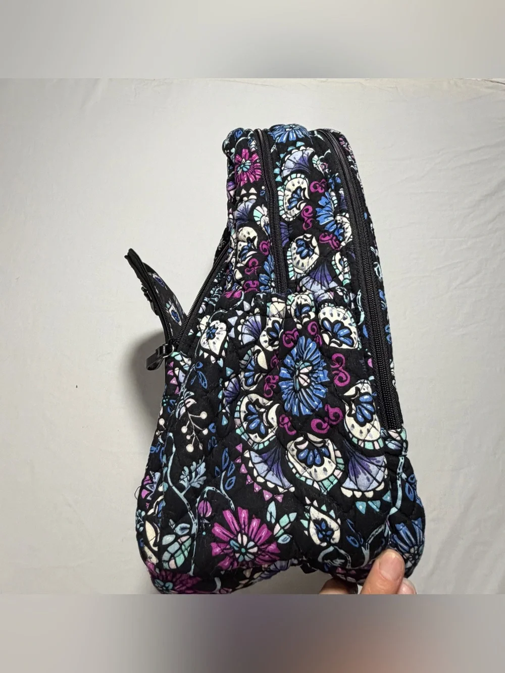 Vera Bradley Iconic Campus Backpack in the black floral Bramble pattern